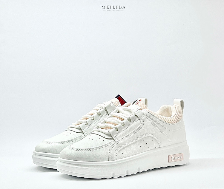 ونس وارداتی راحتی زنانه روزمره برند k shoes کد 13332 رنگ سفید صورتی
