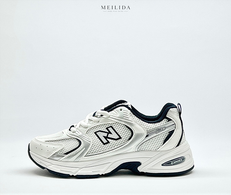 کتونی وارداتی راحتی زنانه روزمره و پیاده روی نیوبالانس برند k shoes کد ۱۳۱۸۹ رنگ سفید سرمه ای