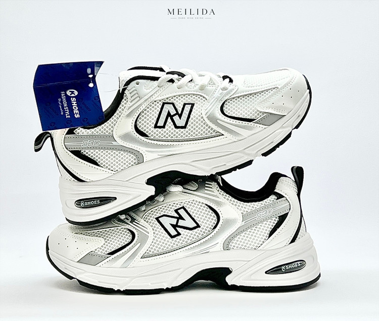 کتونی وارداتی راحتی زنانه روزمره و پیاده روی نیوبالانس برند k shoes کد ۱۳۱۸۹ رنگ سفید مشکی