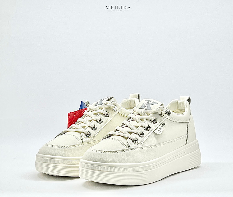 ونس بند کشی وارداتی راحتی زنانه روزمره و پیاده روی برند k shoes کد 12959 رنگ سفید طوسی