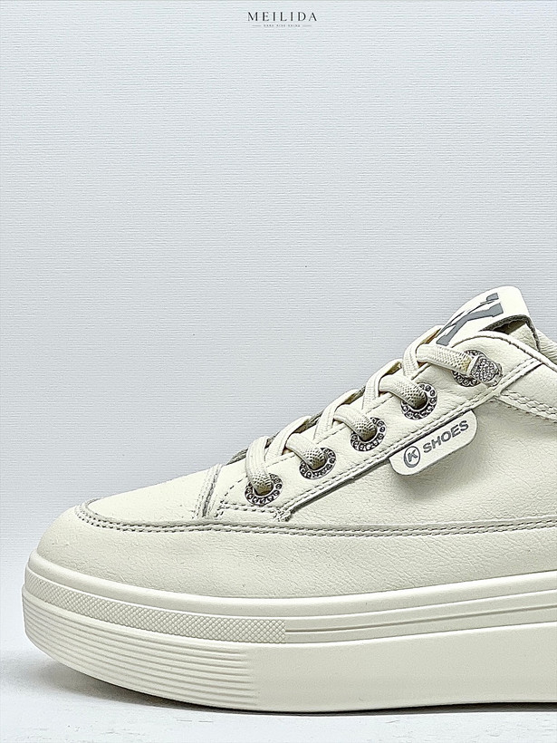ونس بند کشی وارداتی راحتی زنانه روزمره و پیاده روی برند k shoes کد 12959 رنگ سفید طوسی