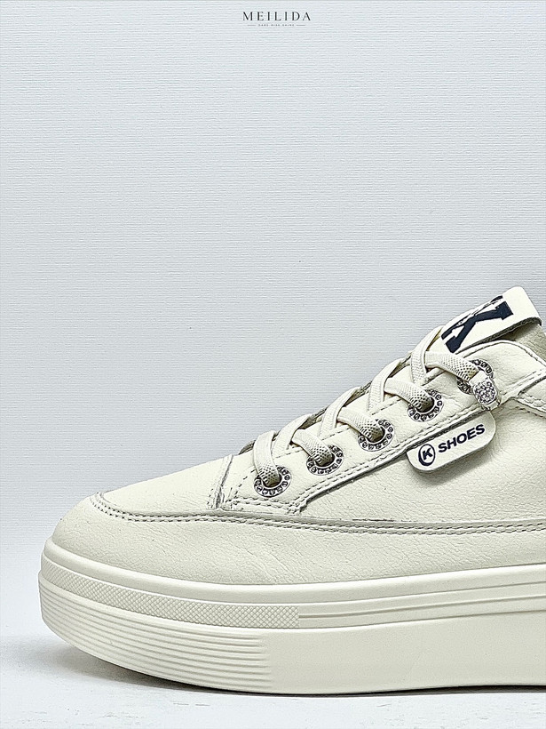 ونس بند کشی وارداتی راحتی زنانه روزمره و پیاده روی برند k shoes کد 12959 رنگ سفید سرمه ای